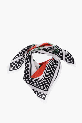 Foulard in Seta a Stampa Papaveri e a Pois
