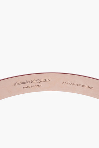Solid Color Leather Belt with Silver-Tone Buckle 25mm