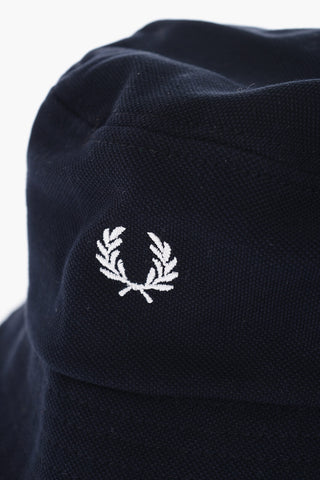 Piquè Cotton Bucket Hat with Embroidered Logo