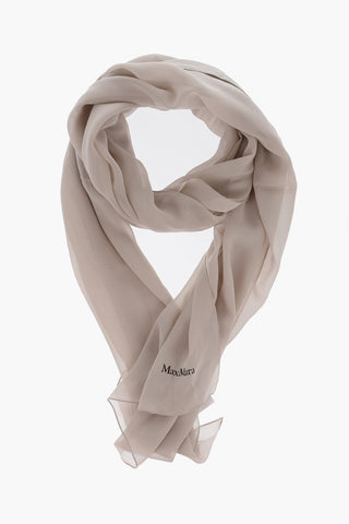 SFILATA Solid Color Silk SALEUNITO Foulard with Contrasting Logo