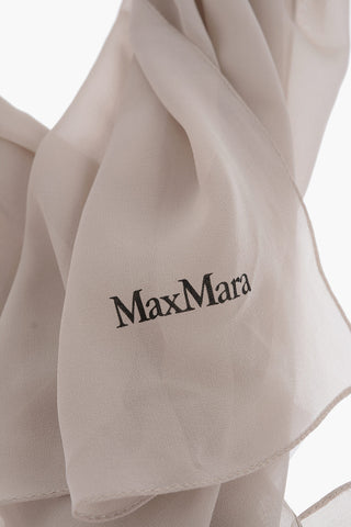SFILATA Solid Color Silk SALEUNITO Foulard with Contrasting Logo