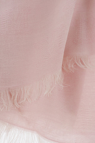Cotton Blend UDENTE Scarf with All-Over Monogram