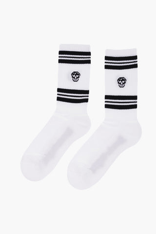 Ribbed Long Socks with Contrasting Details