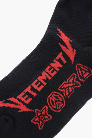 Contrast Embroidered METAL Long Socks