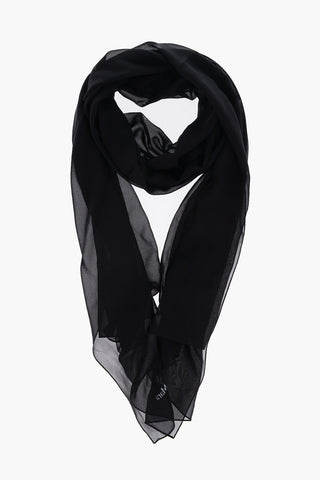 SFILATA Solid Color Silk SALEUNITO Foulard with Contrasting Logo