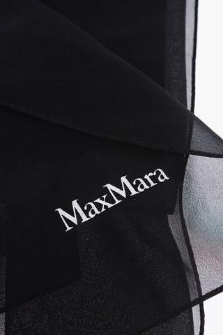 SFILATA Solid Color Silk SALEUNITO Foulard with Contrasting Logo
