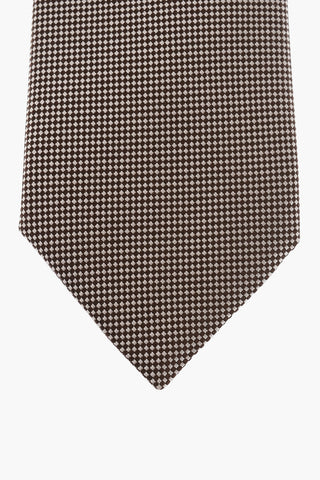 Micro-Checked Silk Tie
