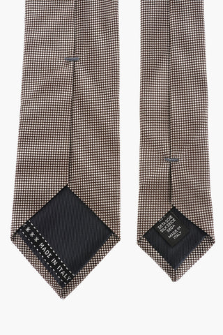 Micro-Checked Silk Tie