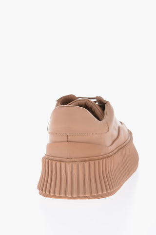 Leather low-top Sneakers with platform Sole