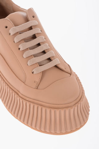 Leather low-top Sneakers with platform Sole