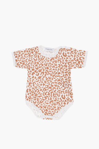 Animal Patterned Romper Suit Bodysuit Hat and Blanket Set