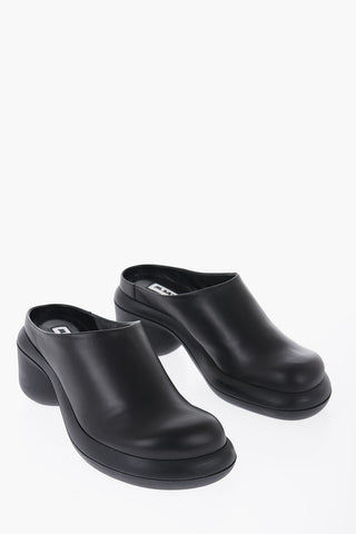 Sabot In pelle Con Tacco 7 cm