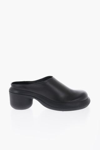 Sabot In pelle Con Tacco 7 cm