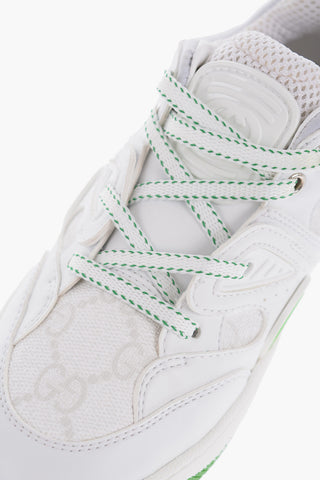 Faux Leather and Fabric Low Top Sneakers with Fluo Details