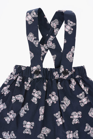 Printed Cardigan Shorts With Braces And Body Set