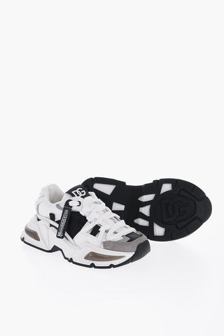 Leather Low-Top Sneakers with Suede Details