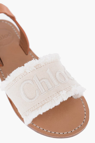 Leather and Cotton Sandals with Fringes