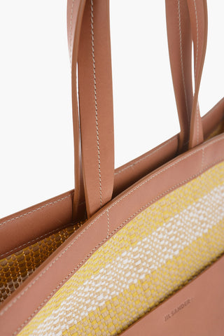 Borsa Tote In Raffia Con dettagli In pelle