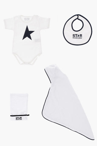 STAR Set Accappatoio Body e Bavaglio in Cotone con Logo Stampato