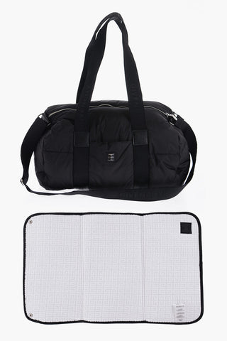 Solid Color Quilted Changing Bag with Ajustable Shoulder Strap