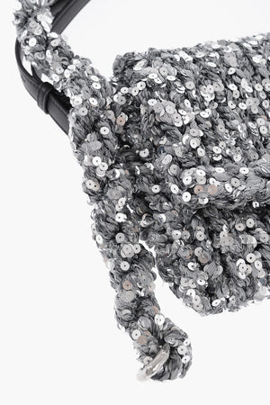 Knitted Shoulder Bag with Sequins