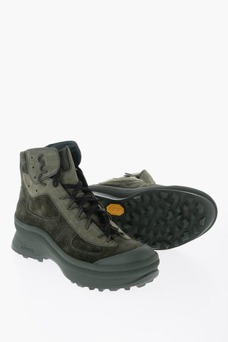 Sneakers Alte In Pelle Scamosciata Con Suola In Vibram