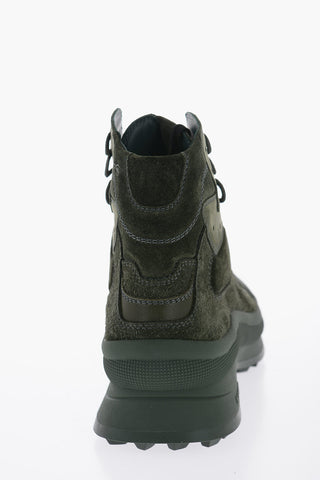 Sneakers Alte In Pelle Scamosciata Con Suola In Vibram