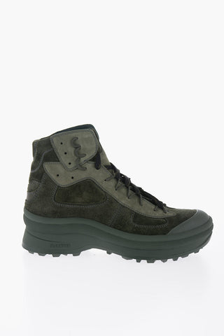 Sneakers Alte In Pelle Scamosciata Con Suola In Vibram