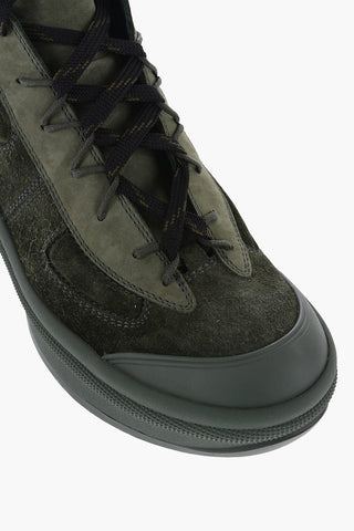 Sneakers Alte In Pelle Scamosciata Con Suola In Vibram