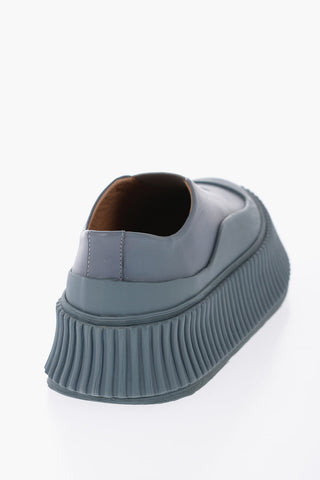 Leather Slip-On Sneakers With Platform Sole
