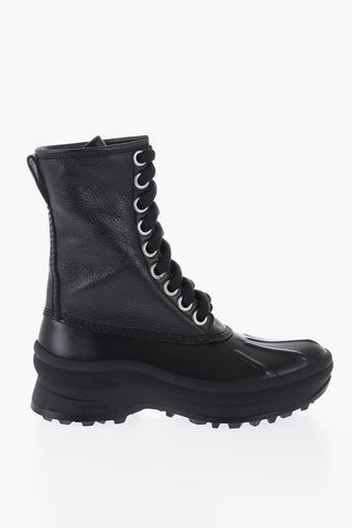 Anfibi In Pelle Con Suola Vibram