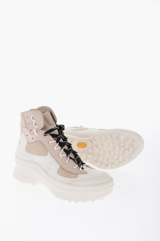 Suede Leather High-Top Sneakers With Vibram Soles