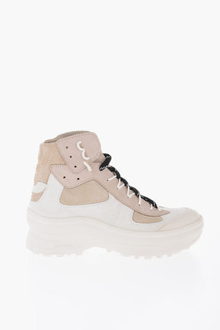 Suede Leather High-Top Sneakers With Vibram Soles