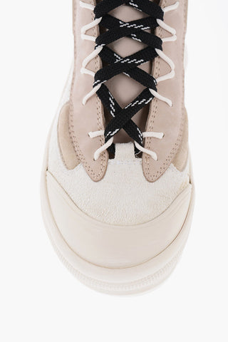 Suede Leather High-Top Sneakers With Vibram Soles