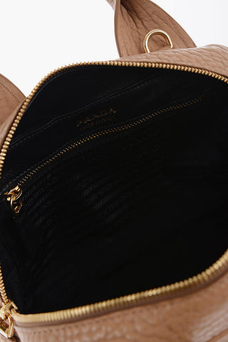 Textured Leather Handbag with Removable Shoulder Strap
