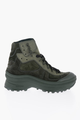 Suede Leather High-Top Sneakers With Vibram Soles