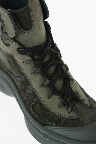 Suede Leather High-Top Sneakers With Vibram Soles