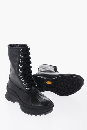 Leder-Schnürstiefel mit Vibram-Sohle