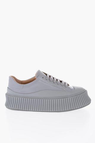 Leather low-top Sneakers with platform Sole