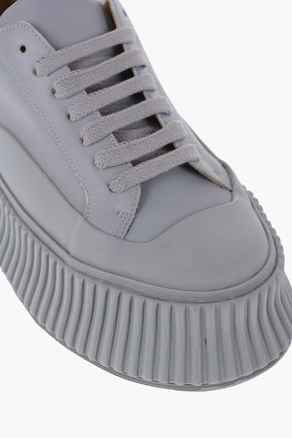 Leather low-top Sneakers with platform Sole