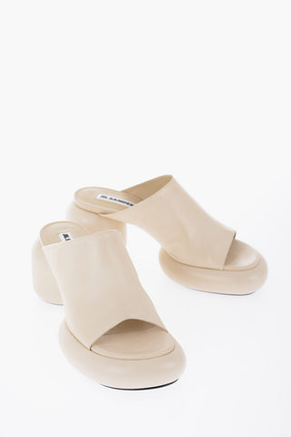 Sabot In pelle Open Toe Con Tacco 7 cm