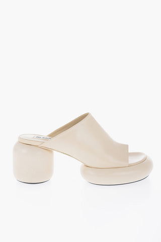 Sabot In pelle Open Toe Con Tacco 7 cm