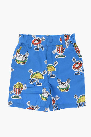 Lightweight Cotton Printed Shorts with Belt Loops