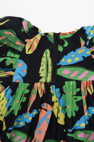 Vestito a Fantasia con Pieghe