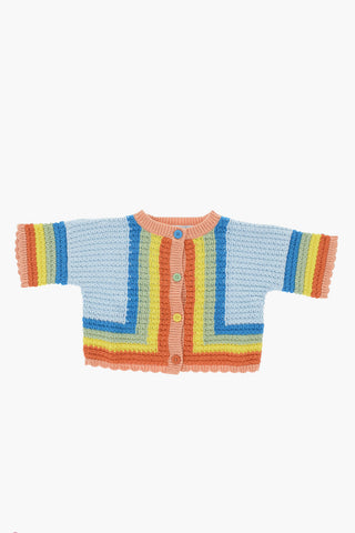 Short-Sleeved Crochet Cardigan