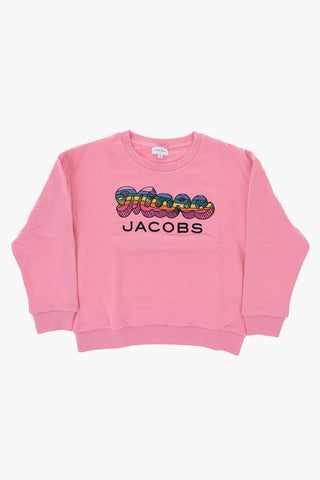 Solid Color Crew-neck Sweatshirt with Embroidered Logo