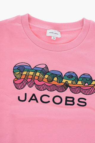 Solid Color Crew-neck Sweatshirt with Embroidered Logo