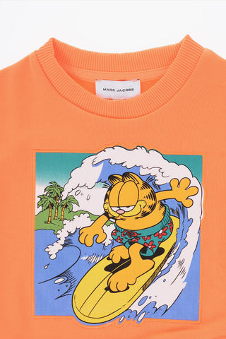 GARFIELD Felpa Girocollo Fluo con Stampa Frontale
