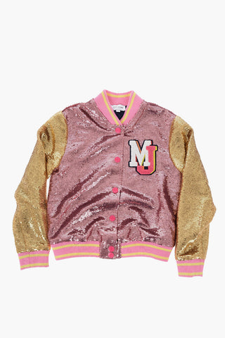 Bomber Varsity Bicolore con Paillettes