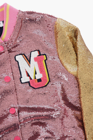Bomber Varsity Bicolore con Paillettes